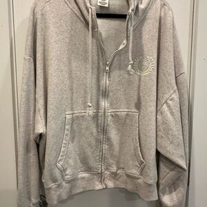 PINK Victoria's Secret Cream Oversized Long Sleeve Hoodie